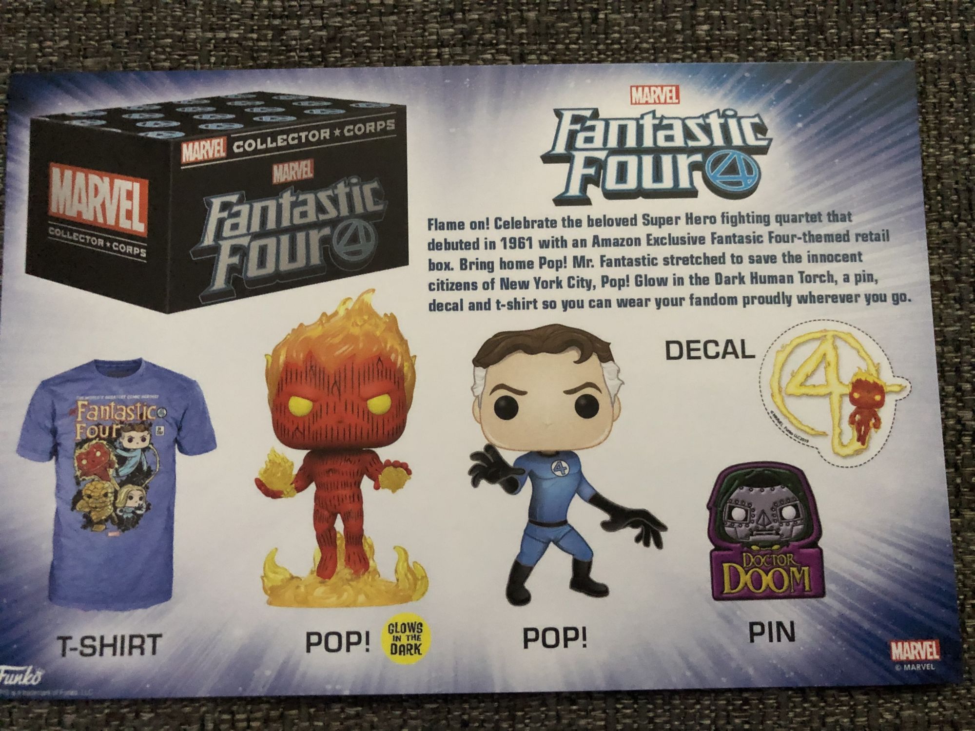 Fantastic Four Funko Marvel Collector Corp Unboxing