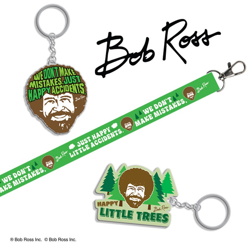 Bob Ross & Tree Enamel Pin Set