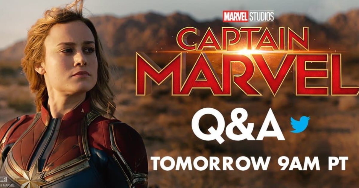 'Captain Marvel' Q&A Happening Tomorrow Morning on Twitter