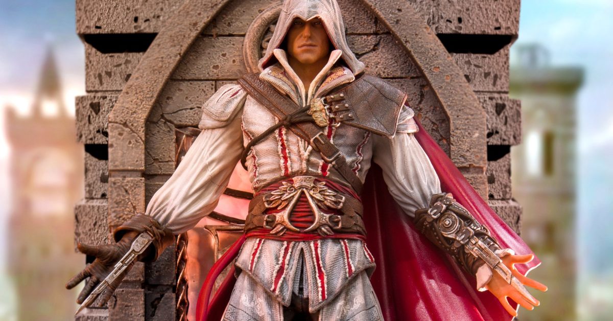エツィオ LEAP OF FAITH Ezio Takes His Leap of Faith with New Iron Studios Statue