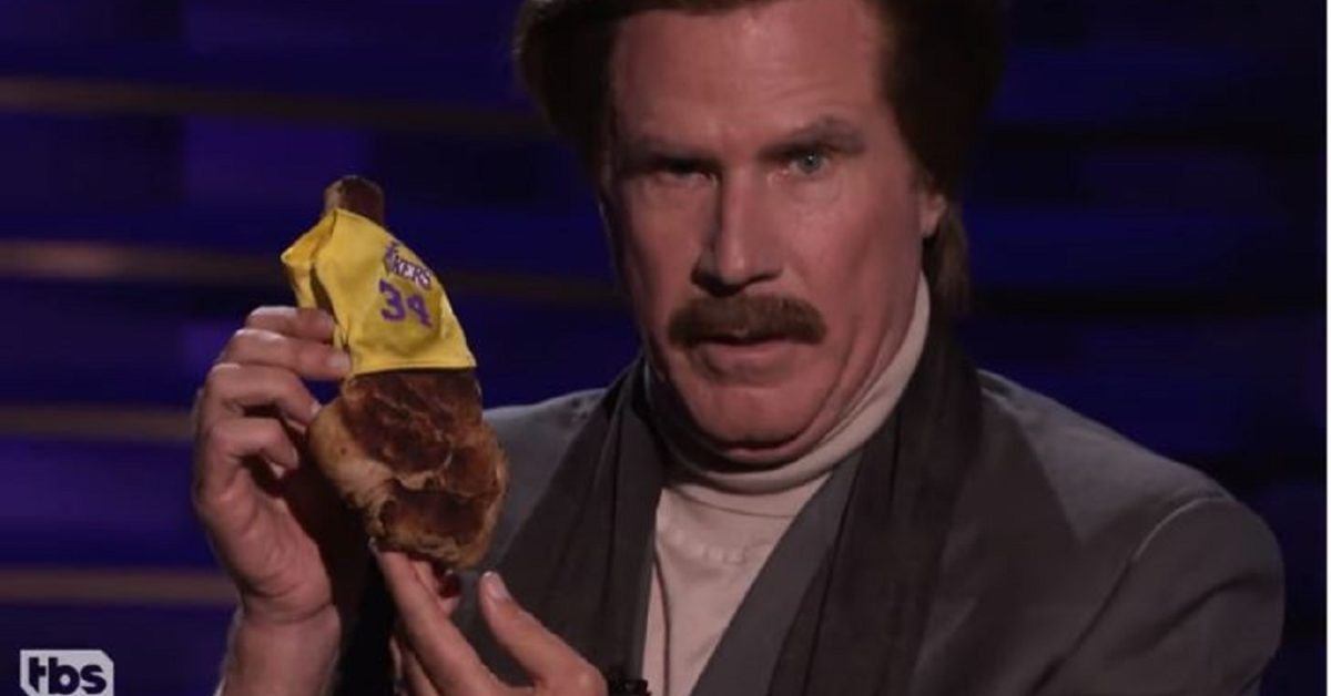 Ron Burgundy Breaks Late Night Tv S Many Leather Bound Record Books