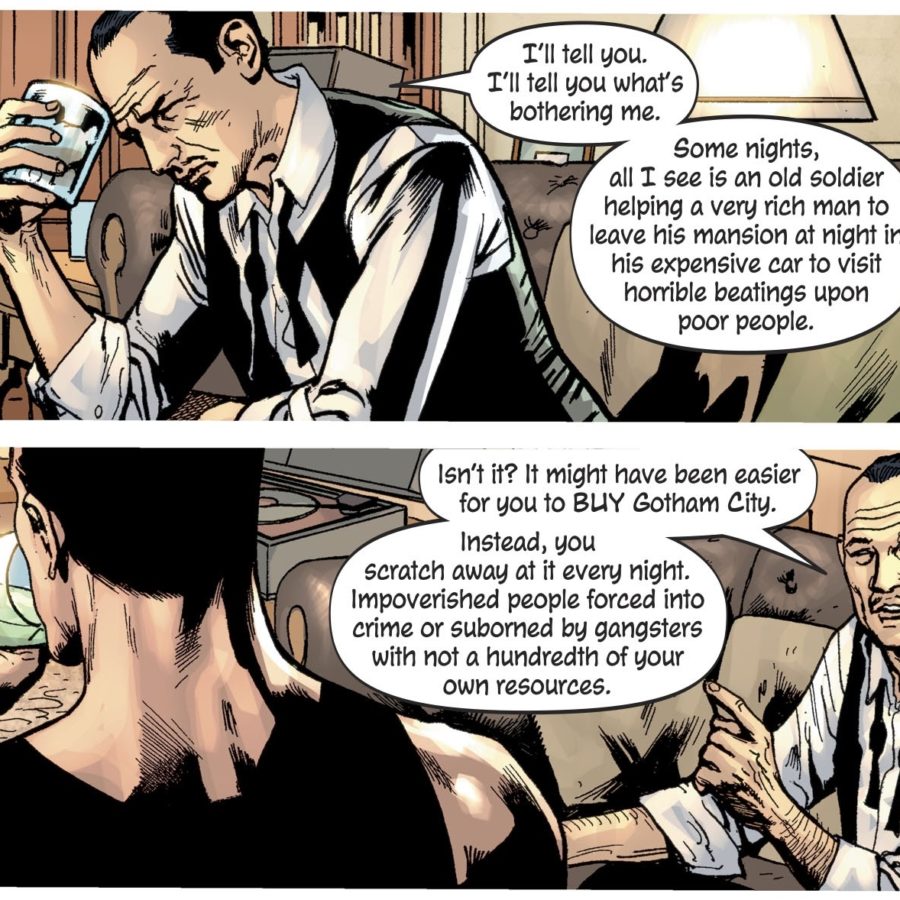 Alfred Pennyworth Critiques Batman As A Rich Man Just Beating Up Poor People