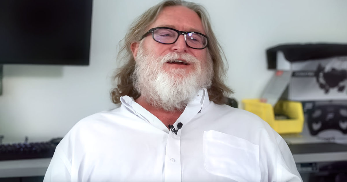 Gabe Newell grows spectacular beard. Also says something about DRM