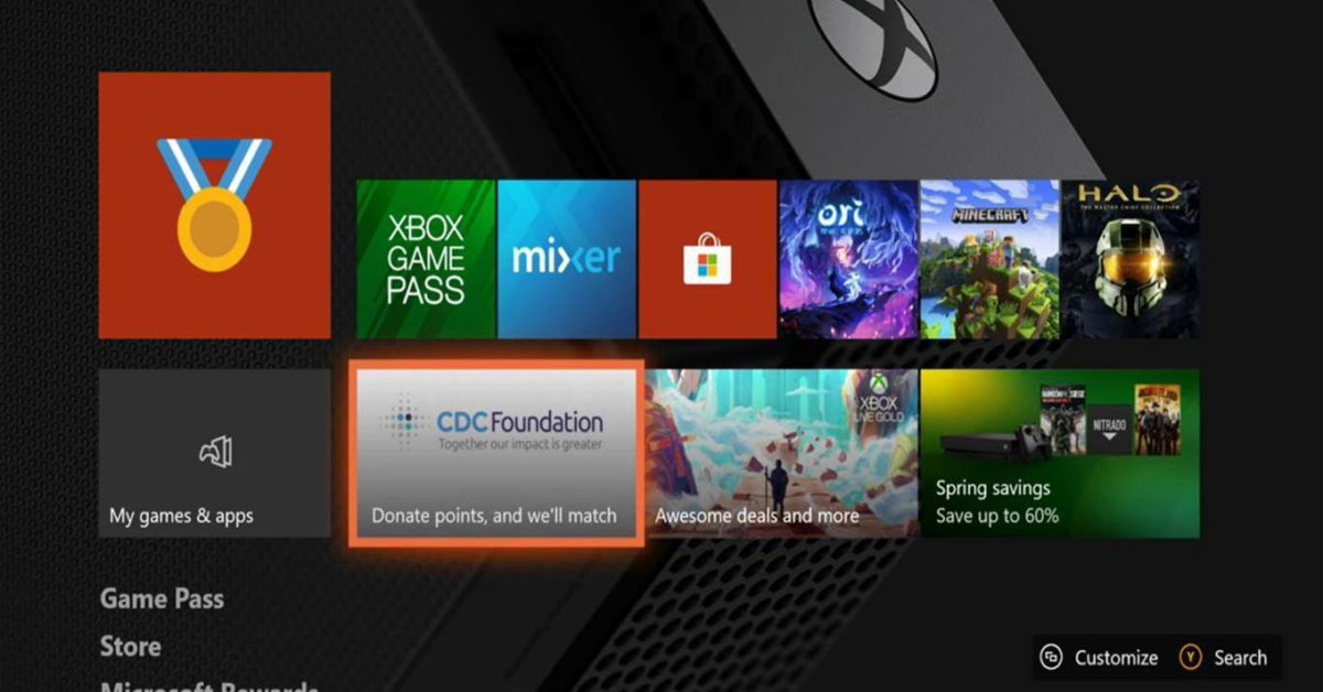 Xbox Sets Up New Menu Donation Option For CDC Foundation