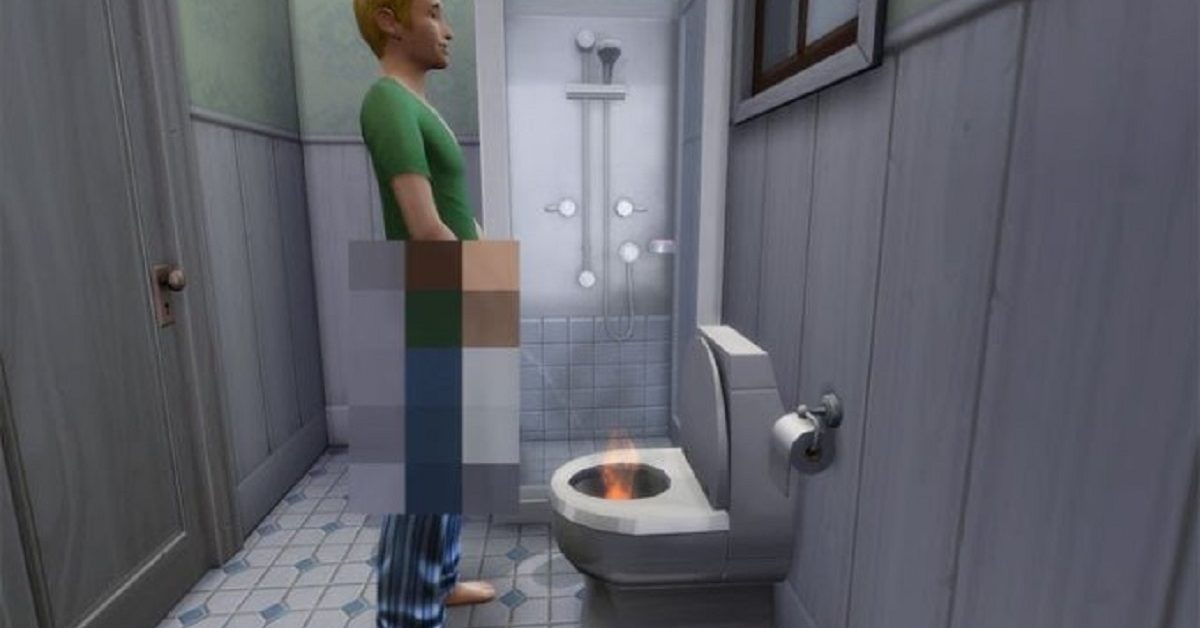 The A New Glitch In The Sims 4 Where You Urinate Fire - roblox toilet glitch