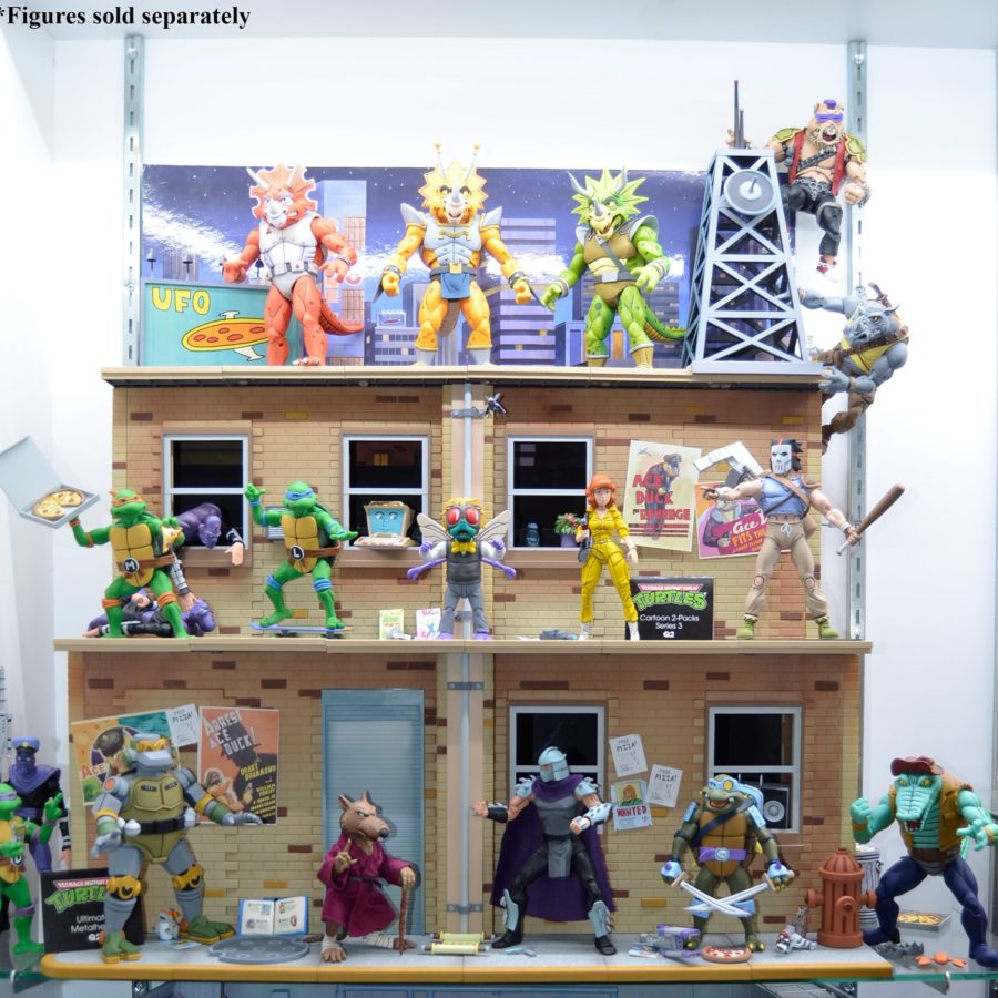 TMNTタートルズ カートゥーン・ストリートシーン・ジオラマ NECA TMNT