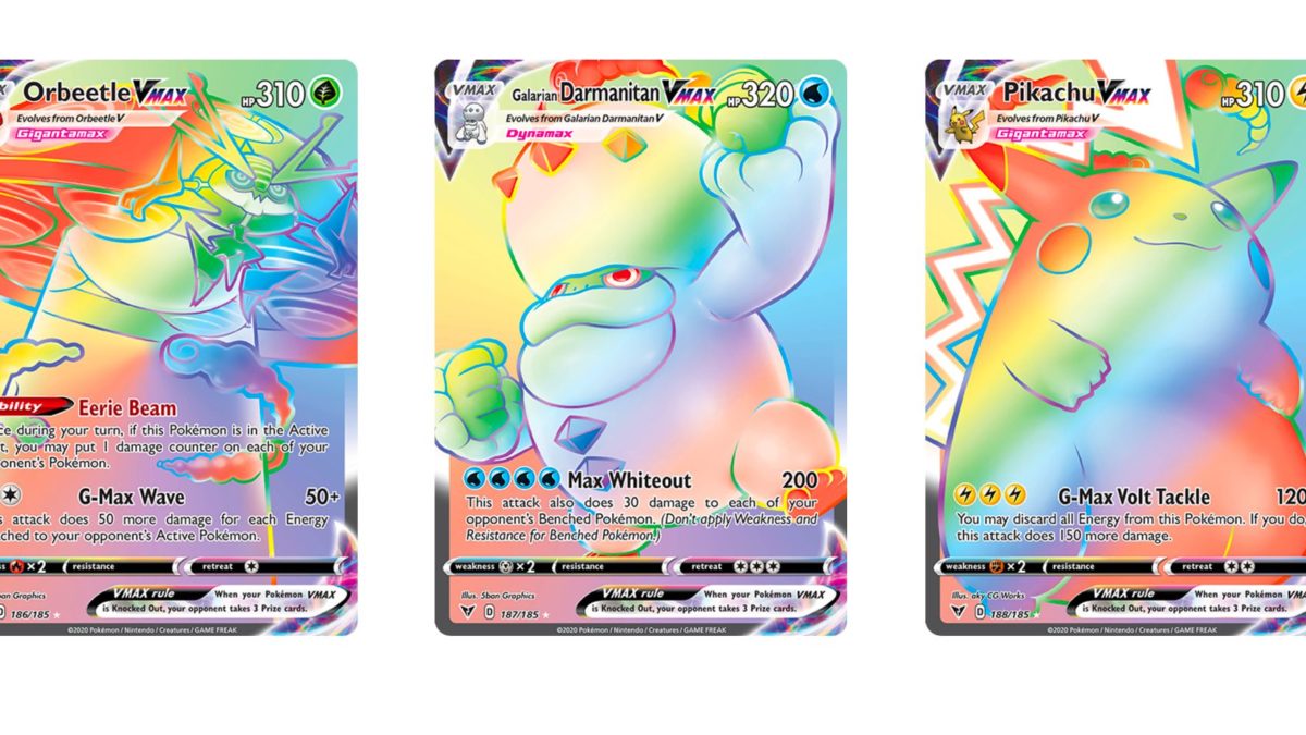 The Rainbow Rare Cards Of Pokemon Tcg Vivid Voltage Part 1
