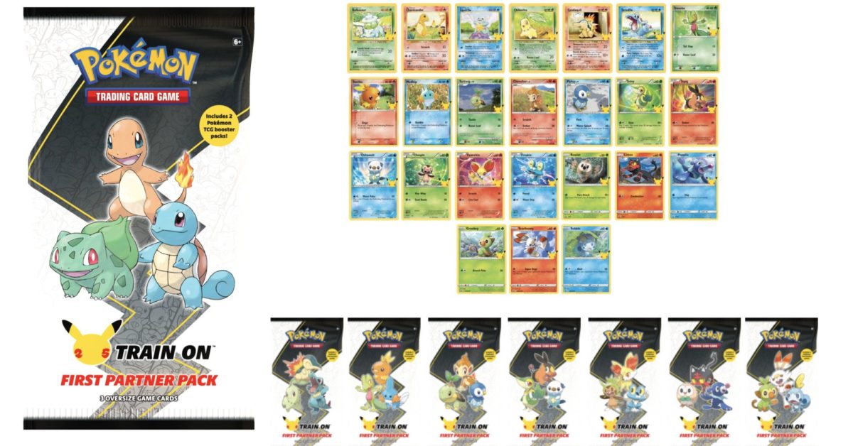 3 Jumbo Cards w 2 Booster Packs 25th Ann. Pokemon TCG First Partner Galar Pack