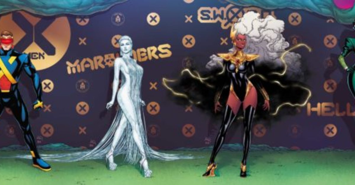 Mutants Walk Hellfire Gala Green Carpet in Russell Dauterman Variants