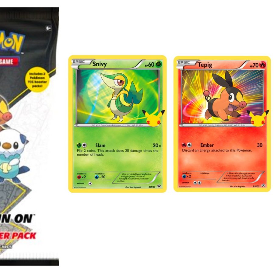 Pokemon TCG First Partner Unova Pack 3 Jumbo Cards w 2 Booster Packs 25th Ann.