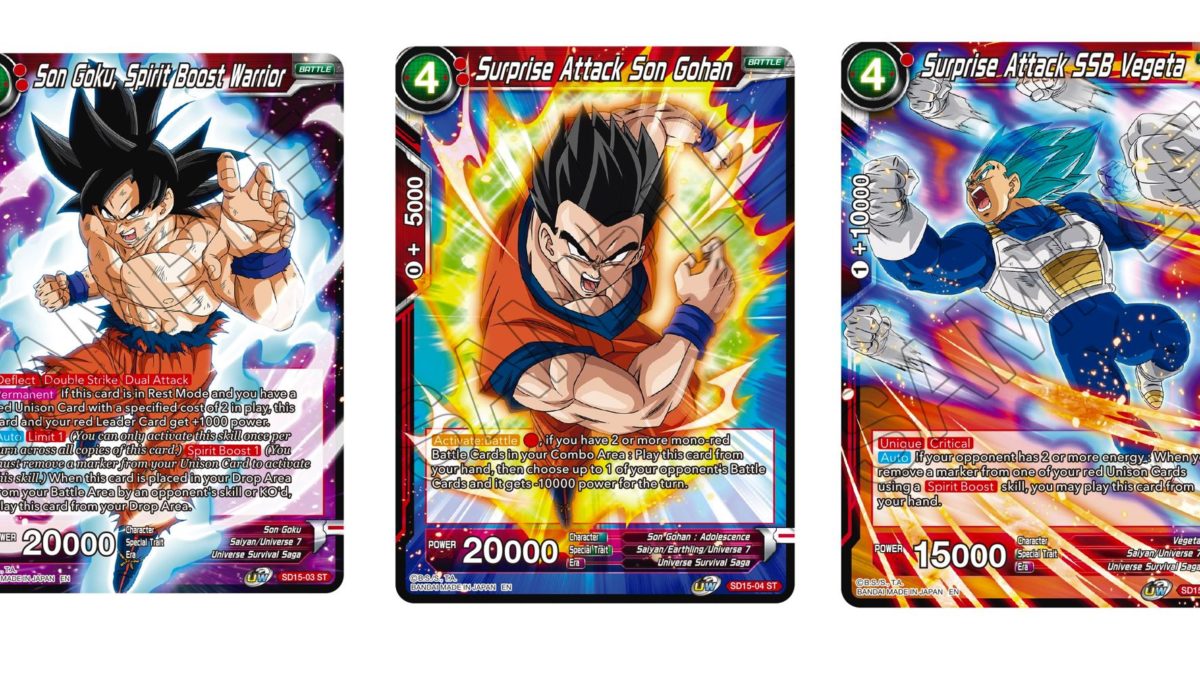 Dragon Ball Super Card Game Reveals Starter Deck 15 & 16 Cards