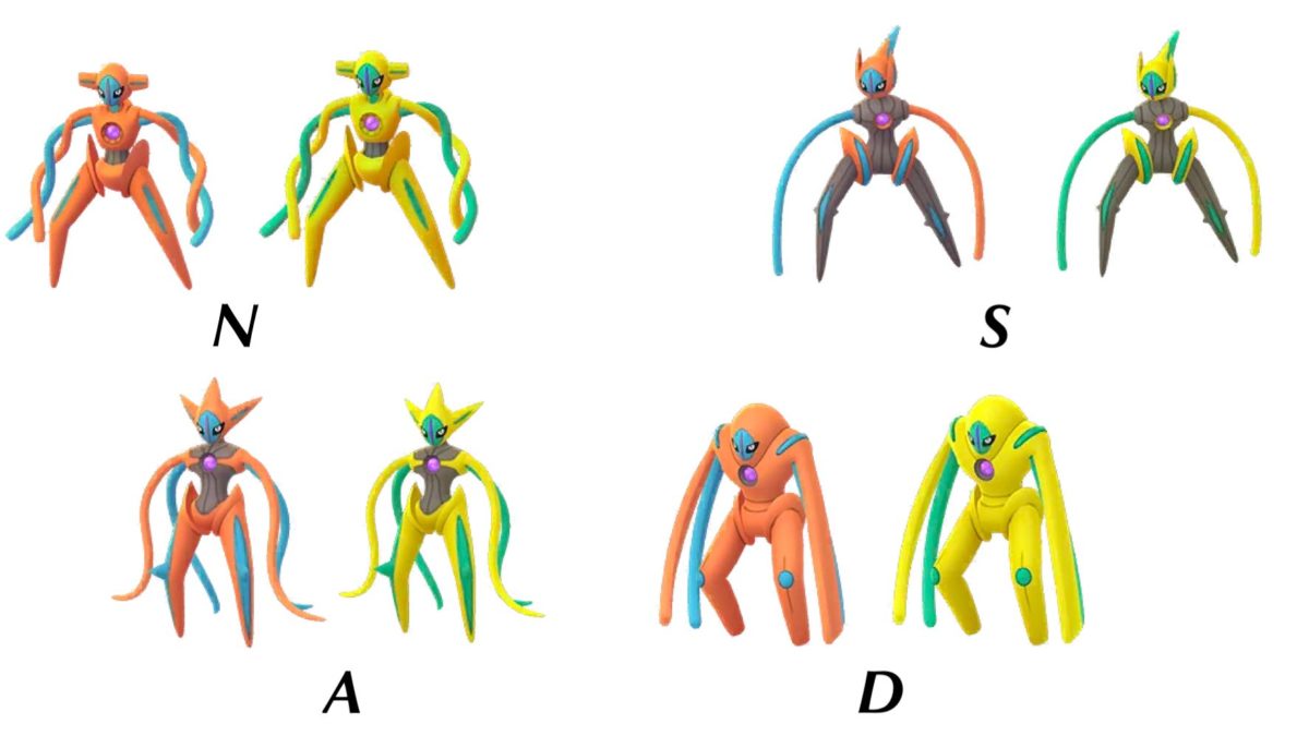 I edited Deoxys' shiny forms to look more aesthetically pleasing. Thoughts?  : r/pokemon