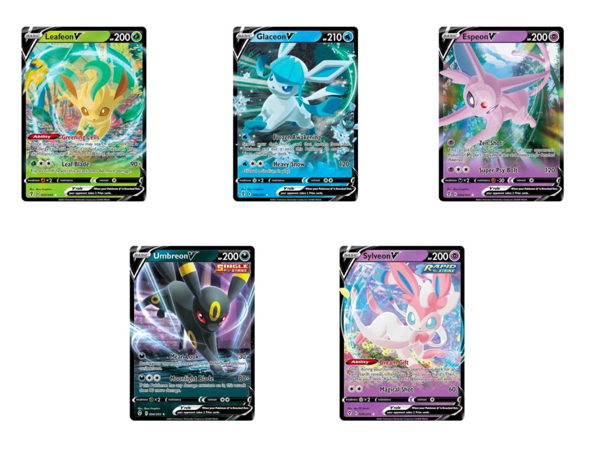 Pokemon Sword & Shield Evolving Skies Vaporeon, Glaceon, Espeon