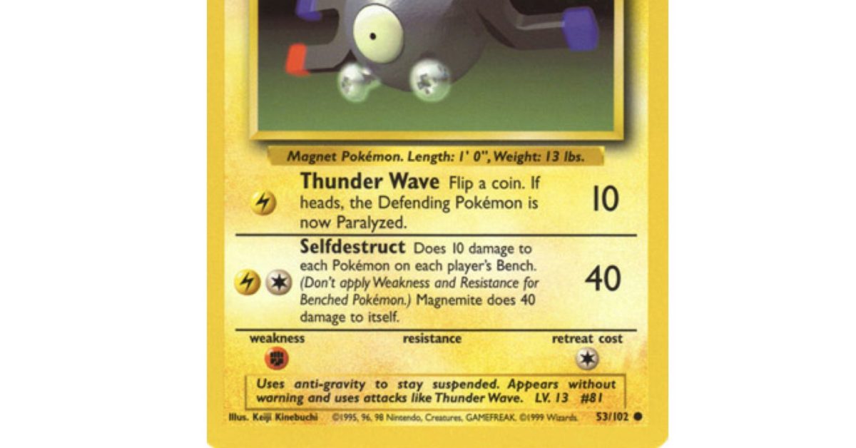 1995 magnemite pokemon card value Magnemite
