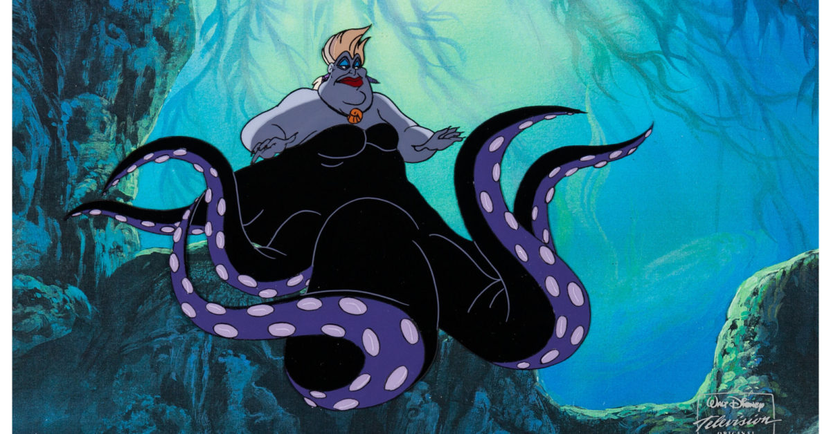Ursula Casts Her Shadow In The Little Mermaid Production Cel 9883