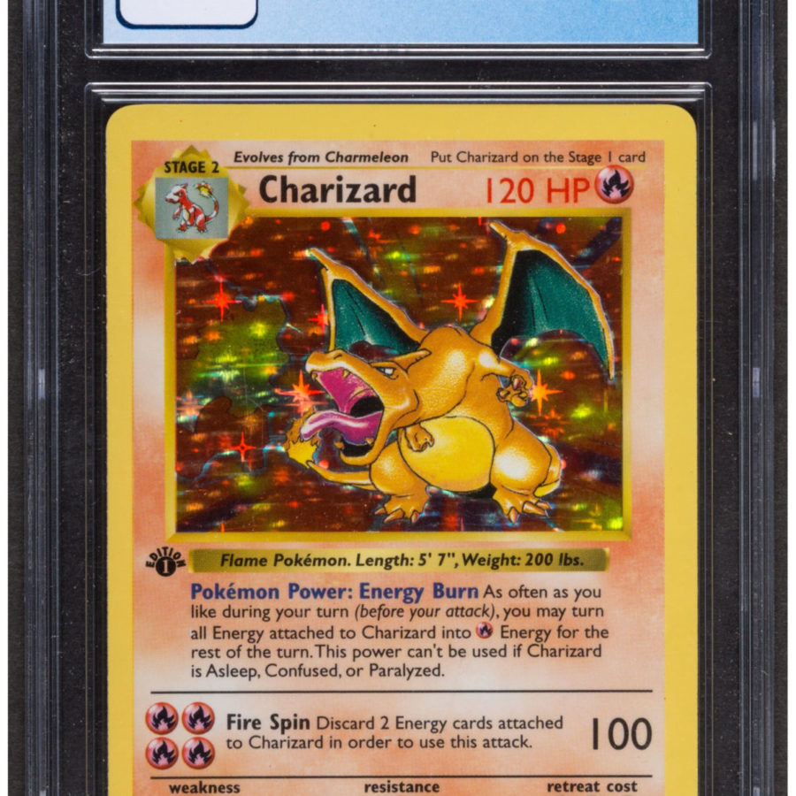 ポケモンカードゲーム Pokmon TCG BaseSet 1st Edition Charizard Pokemon Card - PSA 8 Grey Error Stamp 1st Edition Charizard