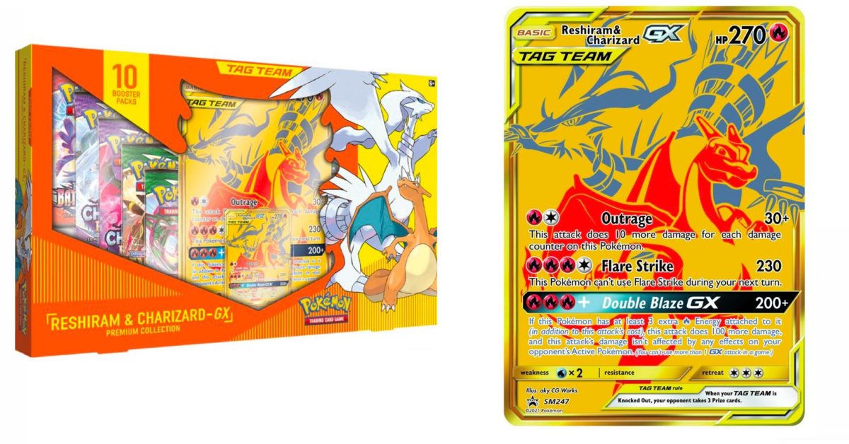 Opening Pokemon Reshiram & Charizard GX Gold Premium Collection