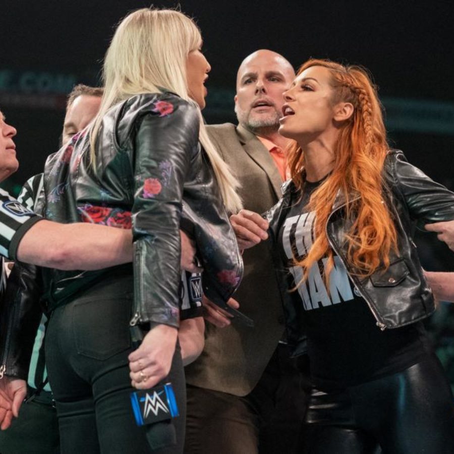 Becky Lynch fixes a problem in her program with Charlotte Flair