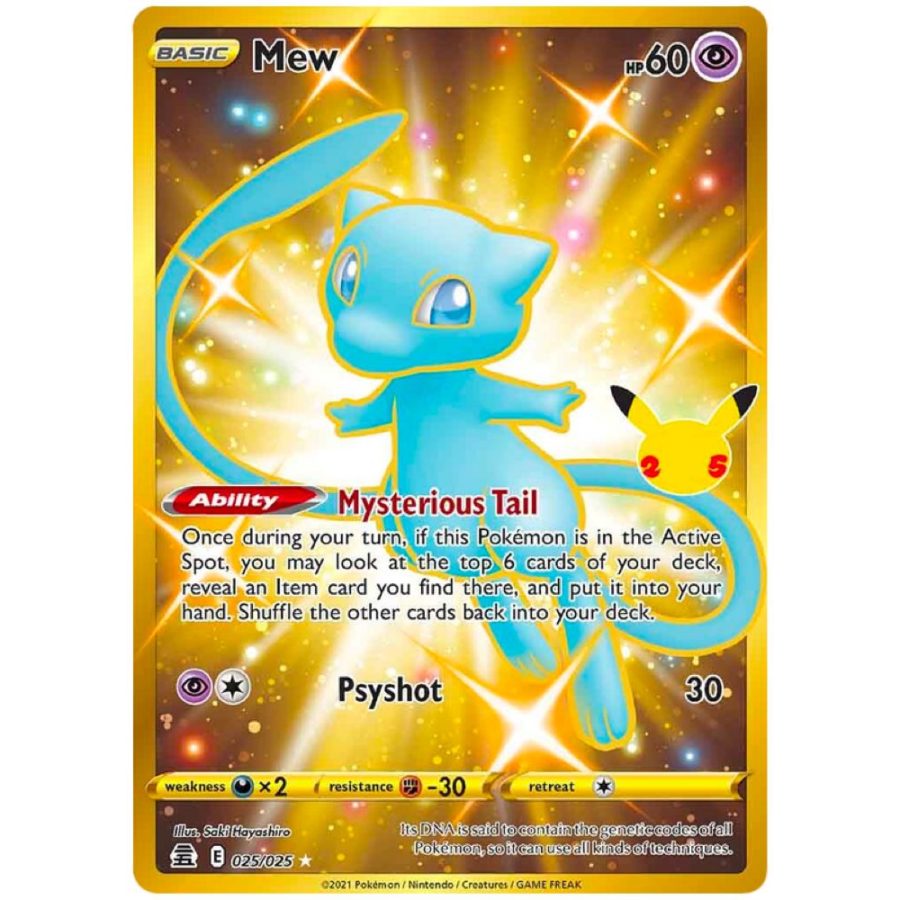 Better look at Gold Mew from celebrations! 25/25 : r/PokemonTCG