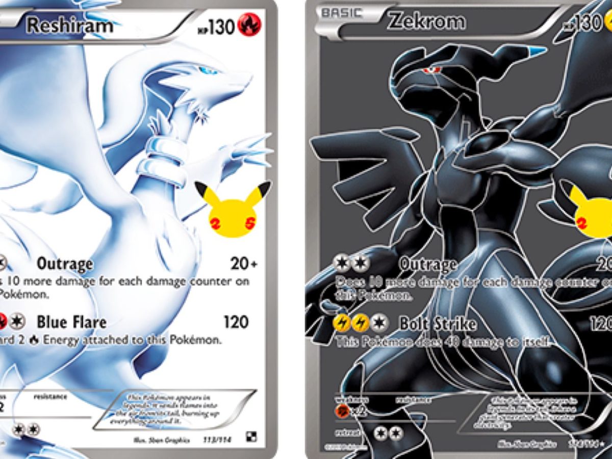 Kit Carta Pokémon Reshiram E Zekrom Full Art Celebrações