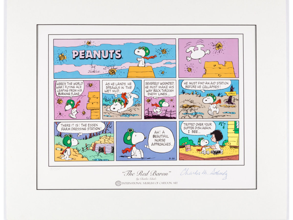 Peanuts' Snoopy Takes Flight as the WWI Flying Ace in Lithograph