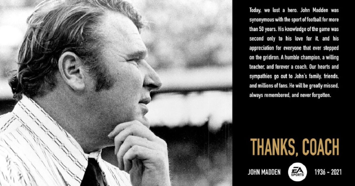 EA Sports Pays Tribute To John Madden After Passing