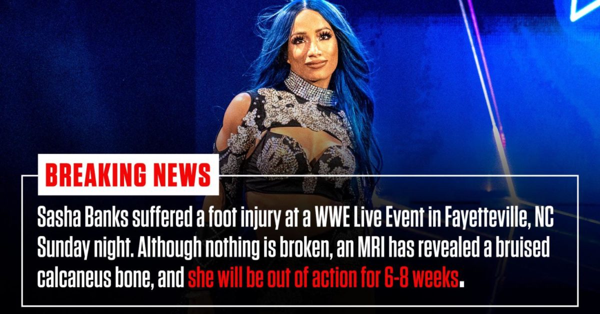 Sasha Banks Injured The Smackdown Star Will Miss 6 8 Weeks