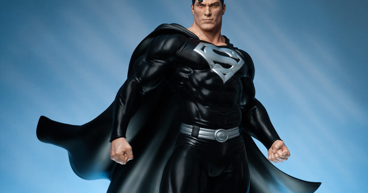 Tweeterhead and Sideshow Debuts Black Suit Superman Statue - Vimarsana News