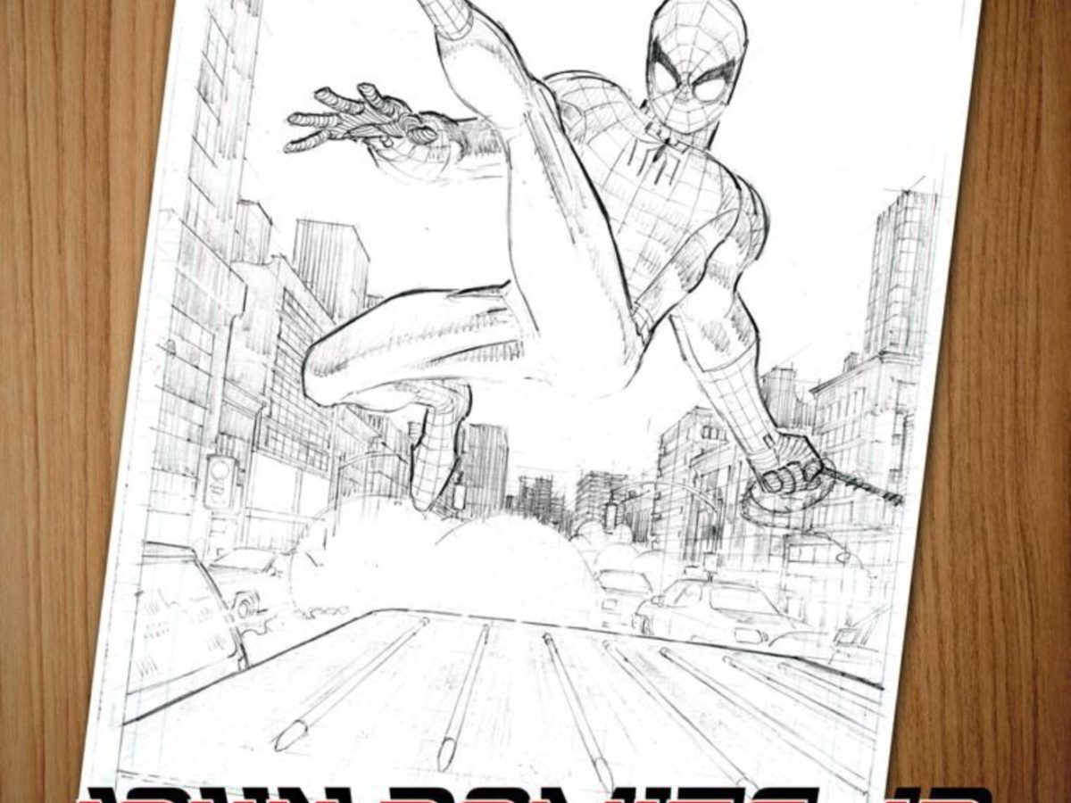 This is a 2003 Spider-Man coloring book. The artist's rendition