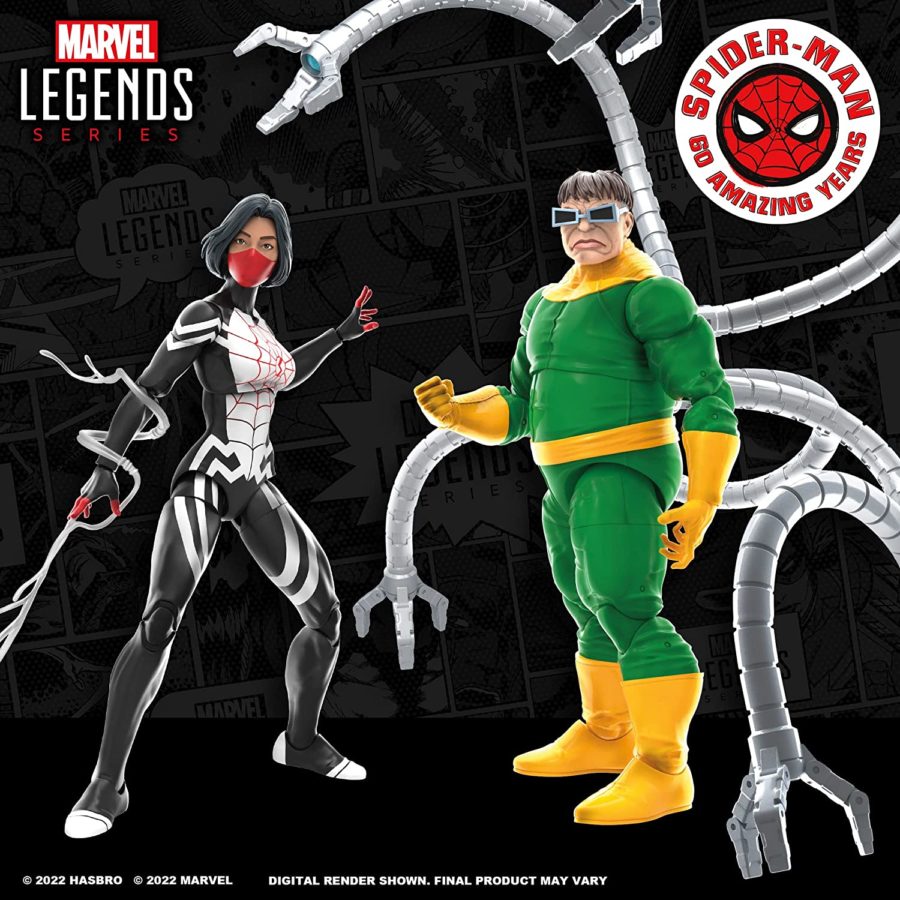Marvel’s Silk y Doctor Octopus Marvel Legends Series 9 Accesorios Pack Doble de Figuras de 15 cm Spider-Man 60.º Aniversario