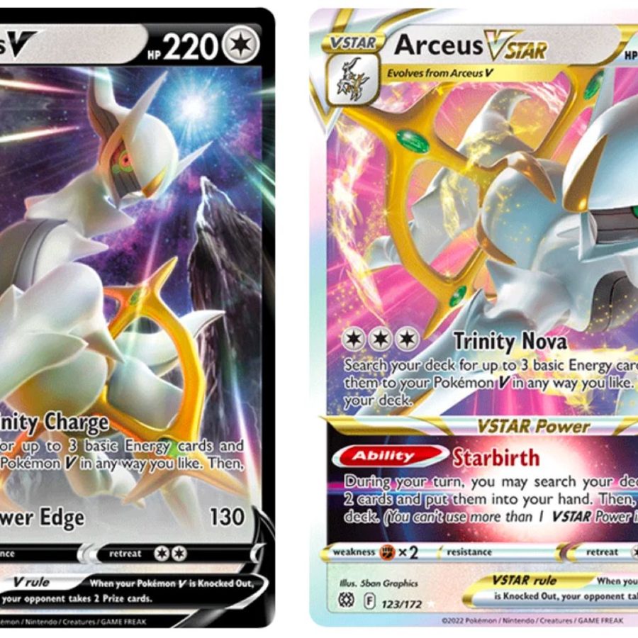 Pokemon coleção com figura arceus v