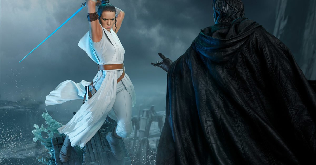 Star Wars Rey Rise of Skywalker Statue Debuts from Sideshow