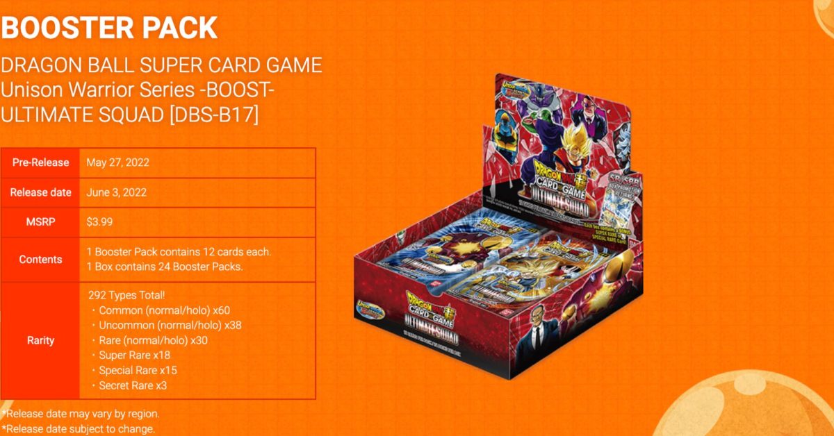 dragon ball super card game: ultimate squad booster box Premium Pack Set 08, Red : Toys & Games The 1st Edition emphasizes the collectors value and exclusivity of the cards Premium Pack Set 08 [PP08]