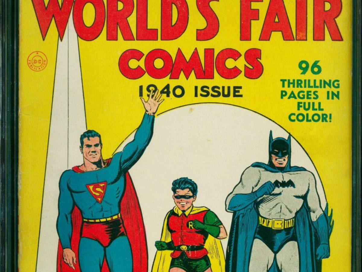 NEW YORK WORLDS FAIR 1940 SUPERMAN VINTAGE DC COMICS SERIES 11"X14" POSTER 