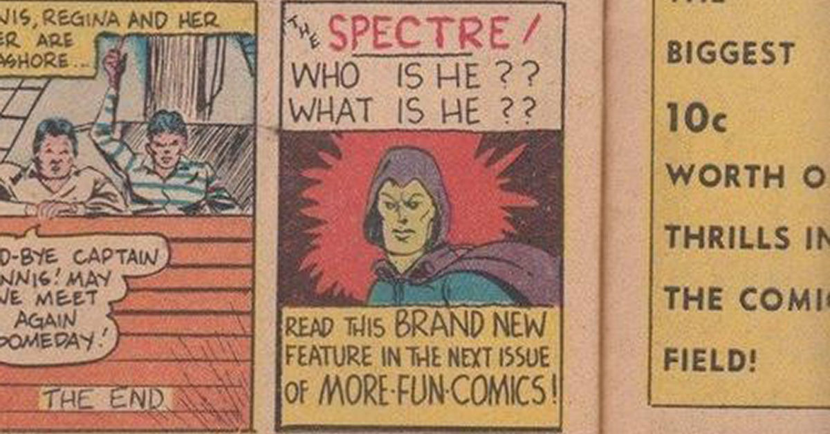 A Glimpse of The Spectre in More Fun Comics #51, Up for Auction