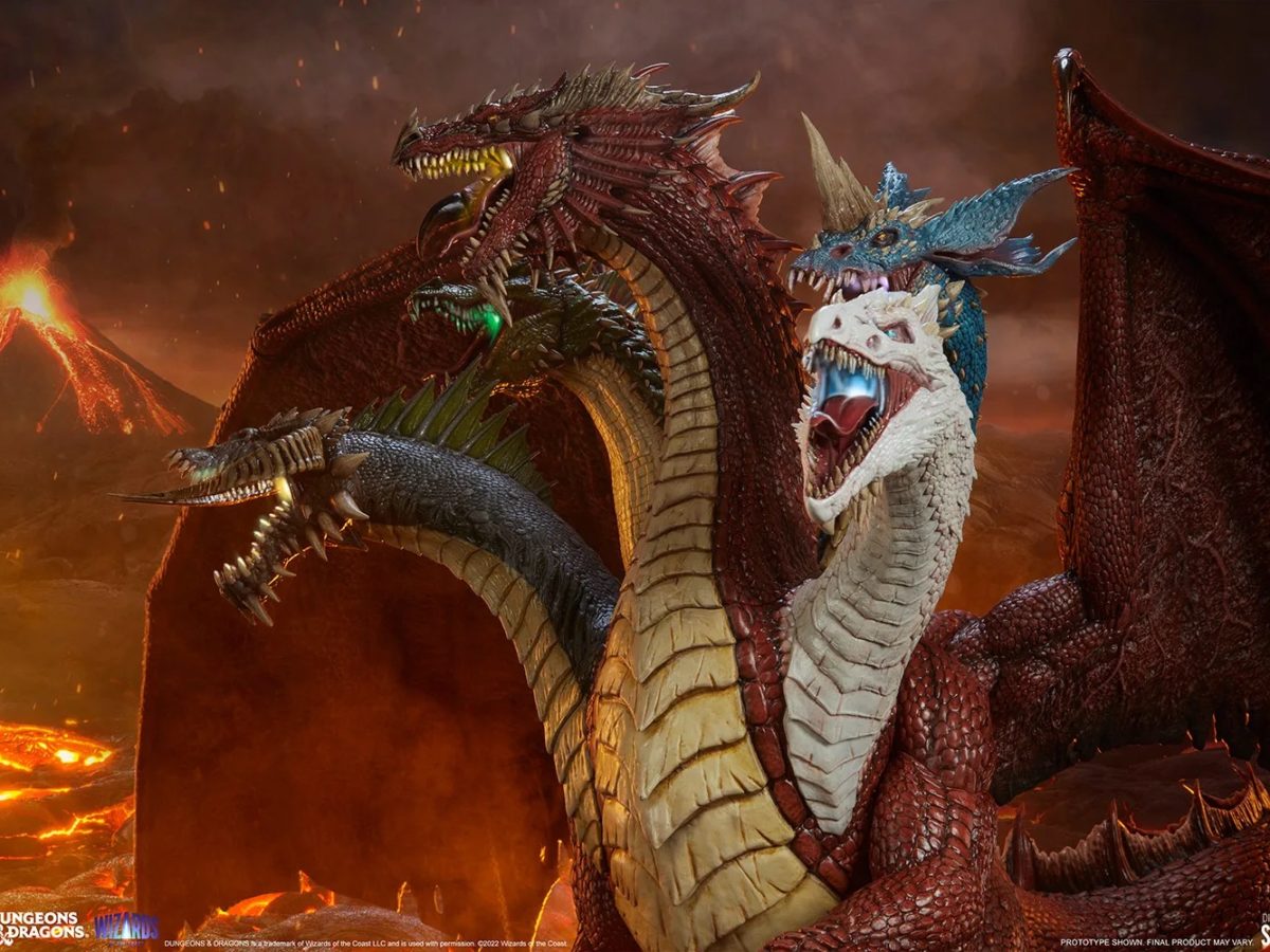 medias Astrolabio Escultor Dungeons & Dragons Tiamat Rises to Power with Incredible PCS Statue
