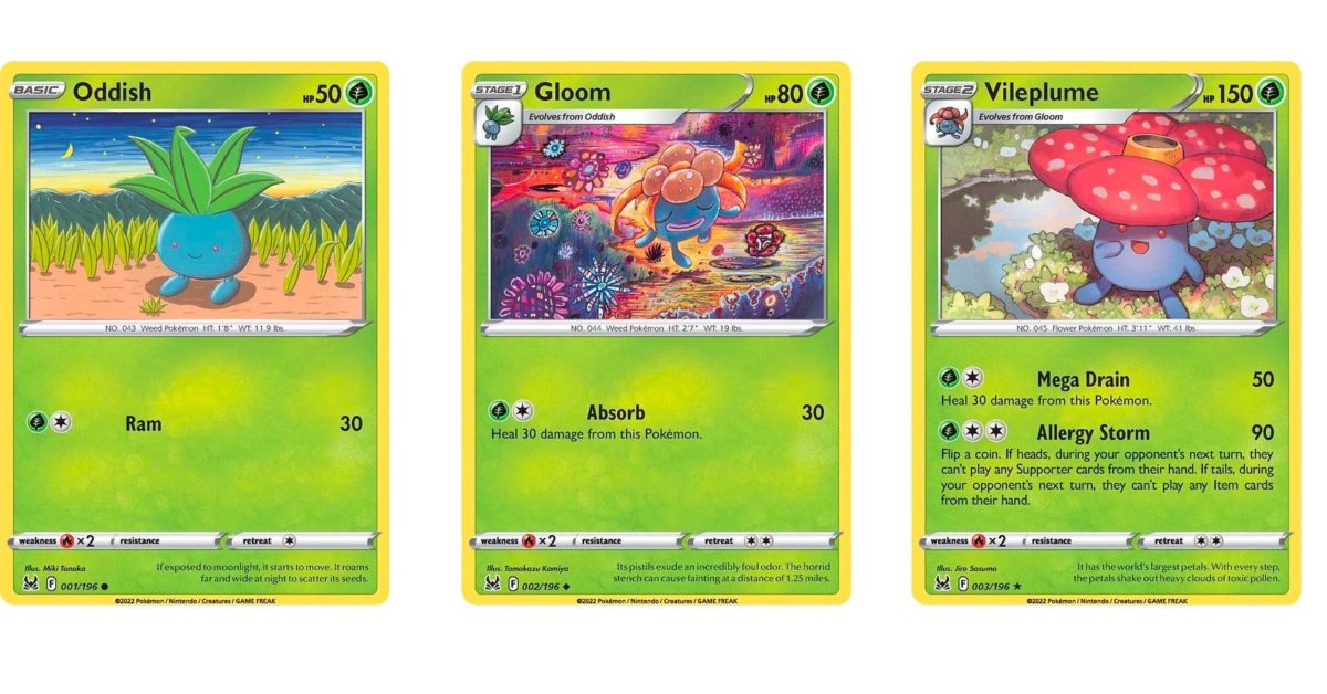 1st EDITION 海外版　Vileplume Gloom Oddish 1st EDITION 海外版 Vileplume Gloom Oddish Pokemon Cards Oddish