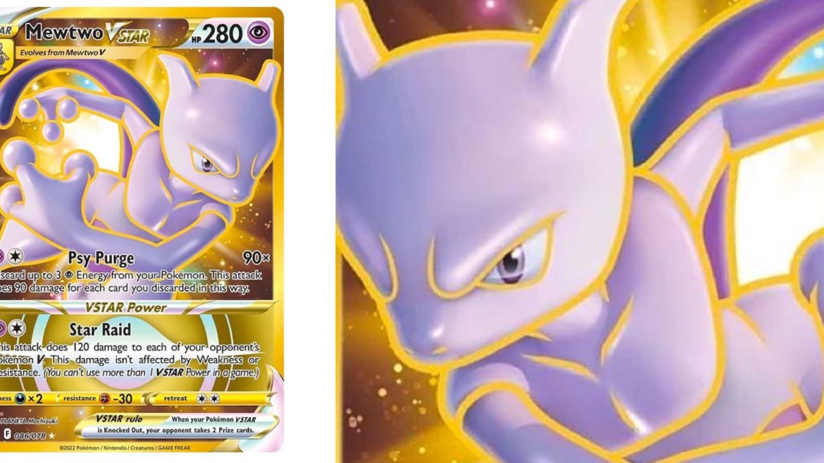 Mewtwo Vstar 086/078 - Pokemon Go - Gold Secret Rare Card