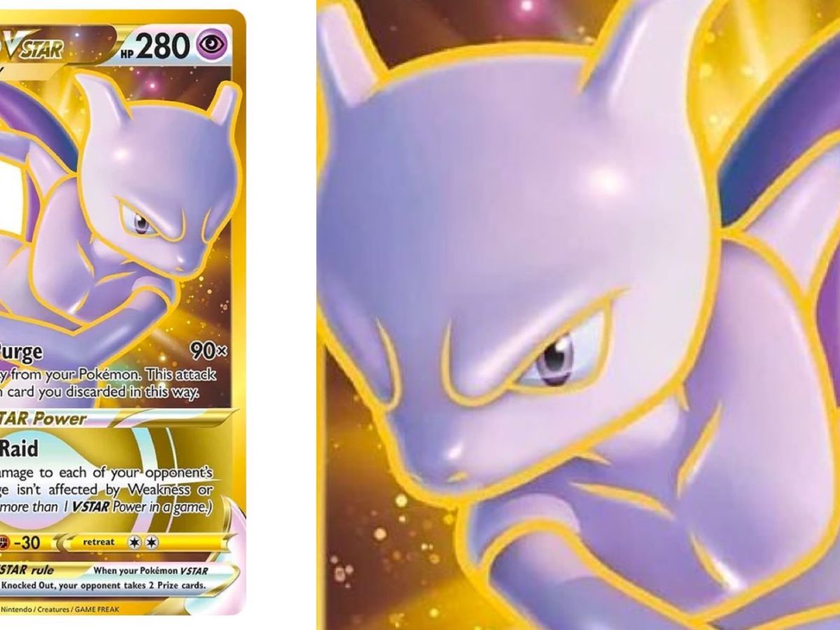 Gold Mewtwo VStar from the Pokémon go set coming soon. : r/PokemonTCG