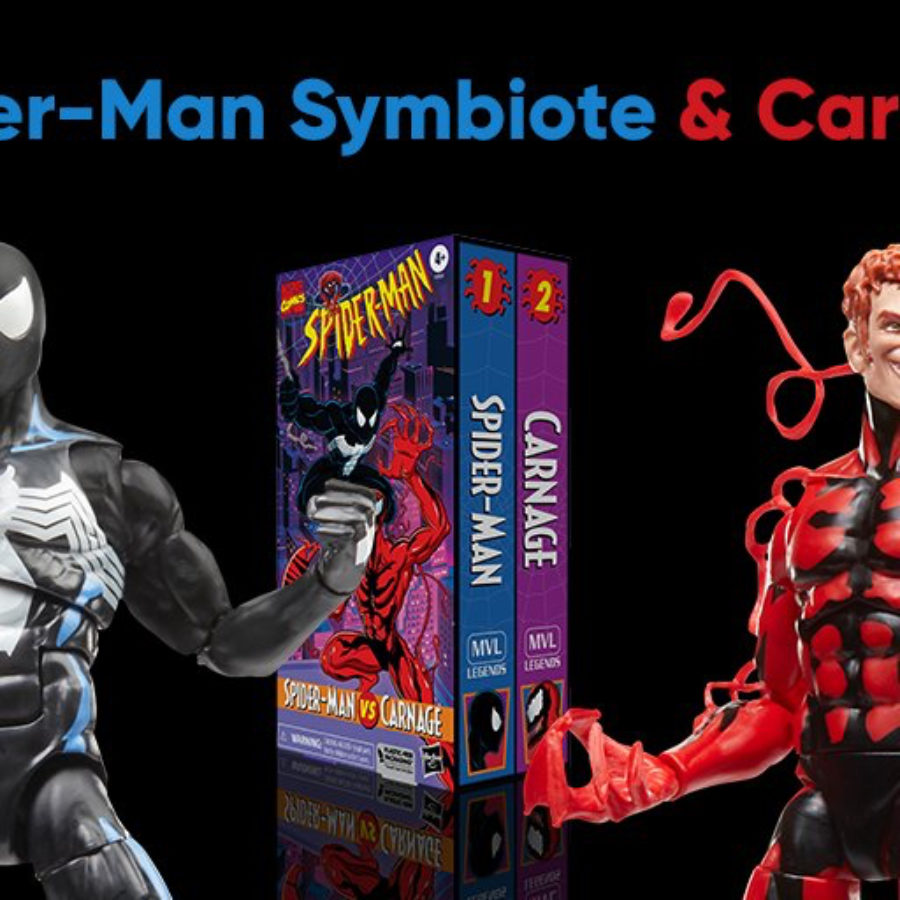 Hasbro Marvel Legends Series Spider-Man Symbiote & Carnage VHS Action  Figure New