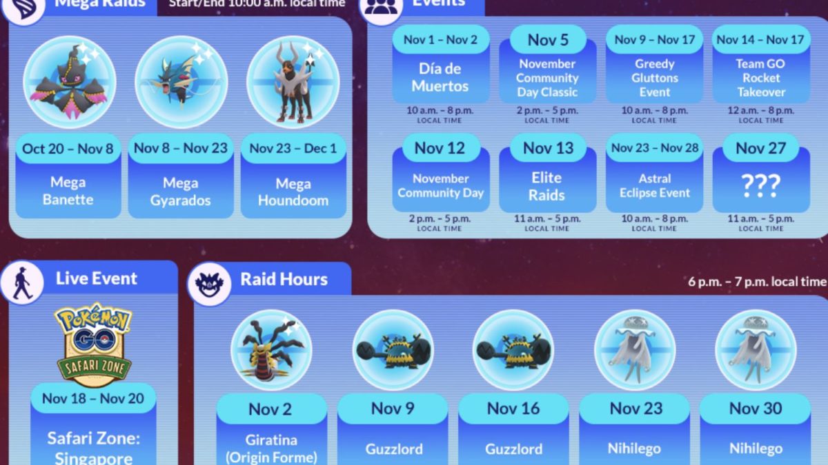 All Pokemon GO November 2023 Events