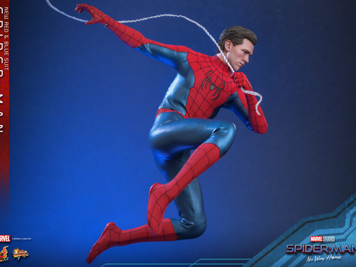 red and blue spiderman