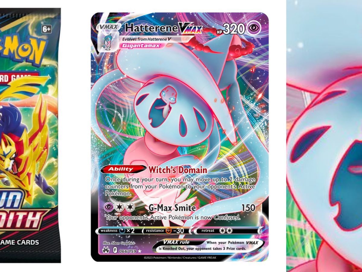 Pokmon TCG: Crown Zenith's English Hatterene VMAX Revealed