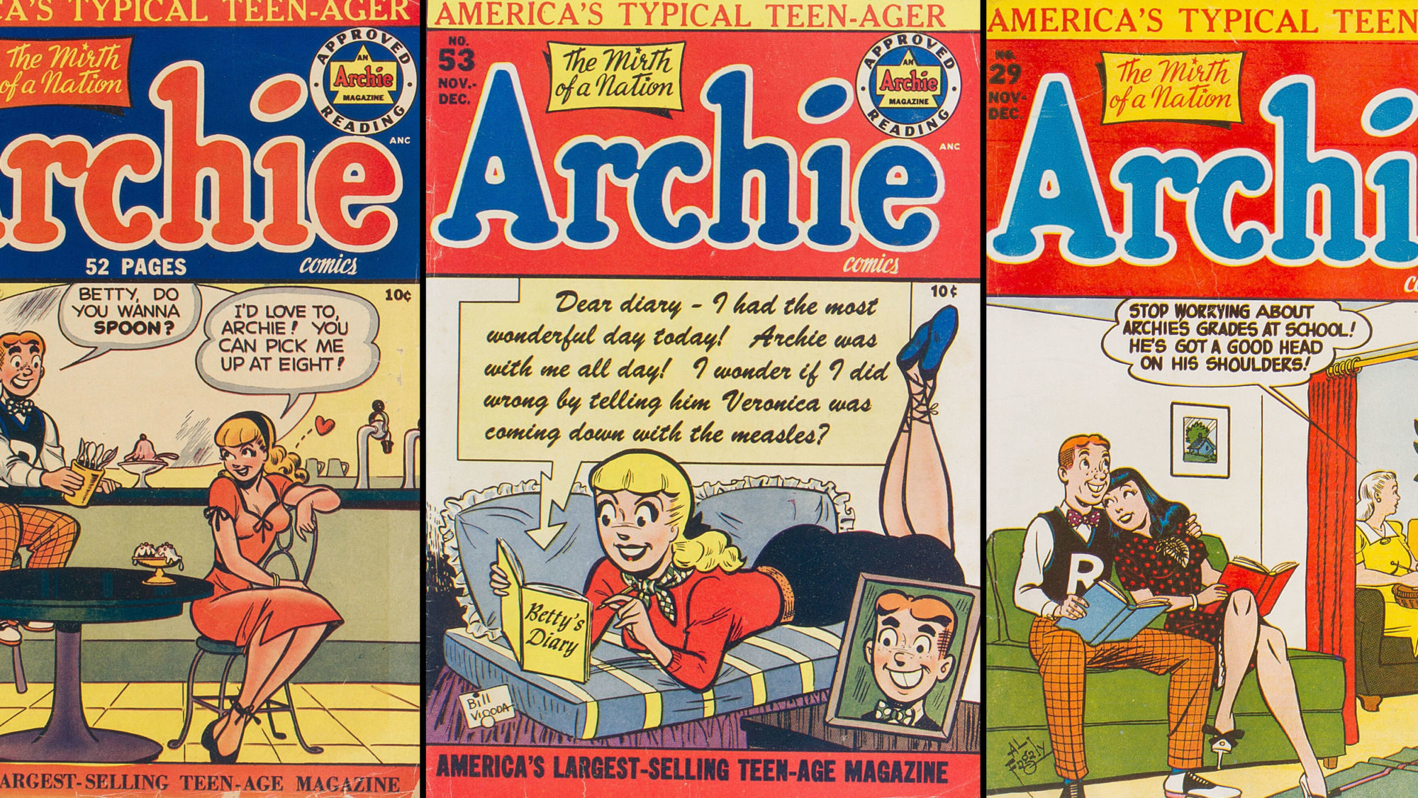 Classic Archie Comics Covers with Betty & Veronica, Up for Auction