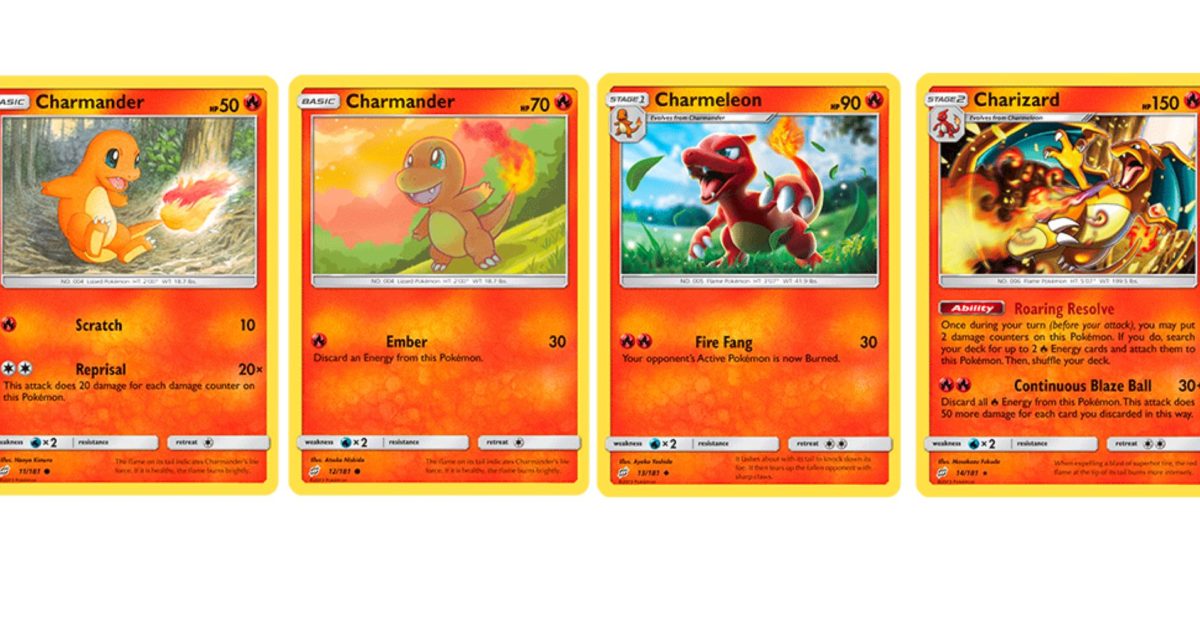 The Cards Of Pokémon TCG Team Up Part 4 Charmander Line