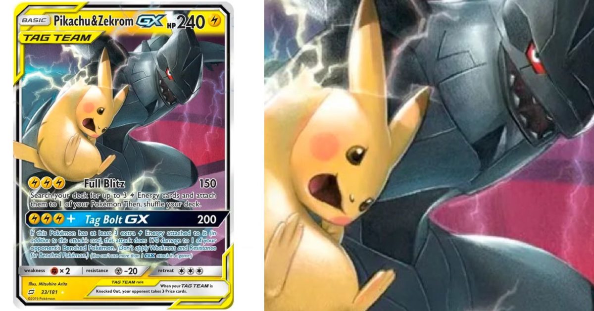 Pikachu E Zekrom GX Pokémon Carta Em Português 33/181