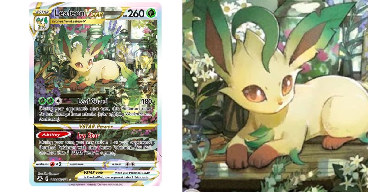 Cards Of Pok Mon Tcg Crown Zenith Part Leafeon Illustration