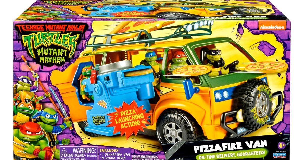 Playmates Presents the Insane Mutant Mayhem PizzaFire Van Races