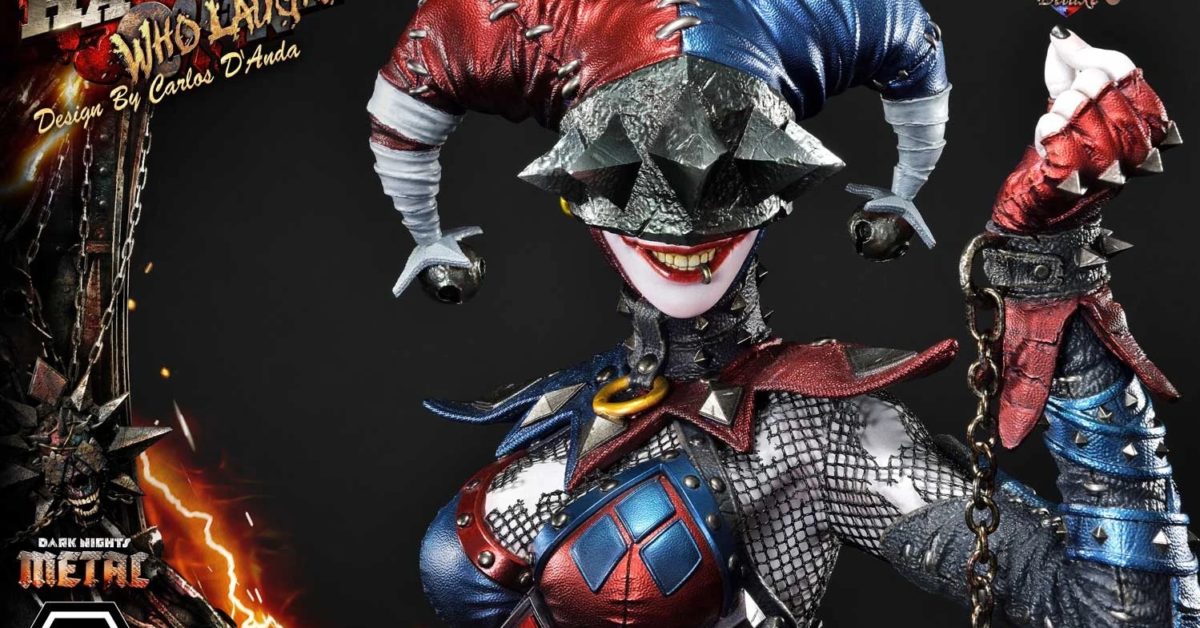 Prime 1 Studio Tastes the Dark with Harley Quinn Who Laughs Statue