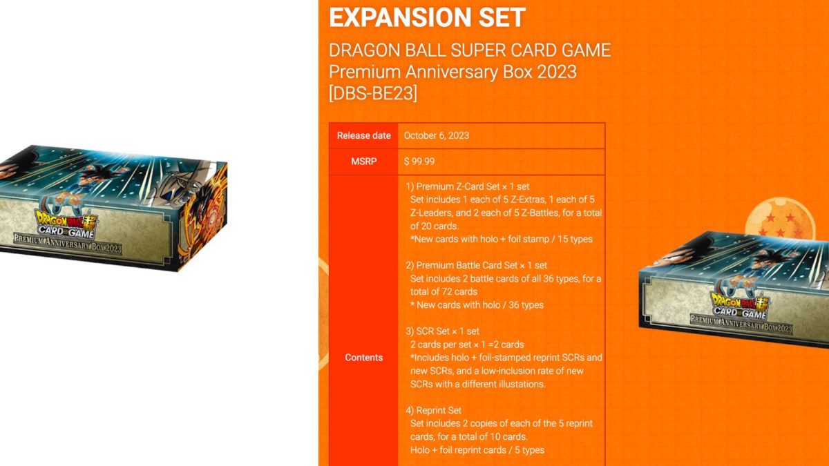 Buy Dragon Ball Super Card Game Premium Anniversary Box 2023 [BE23